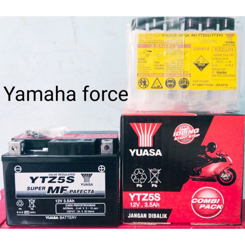 Aki YUASA type MTZ5S untuk Motor Yamaha Force