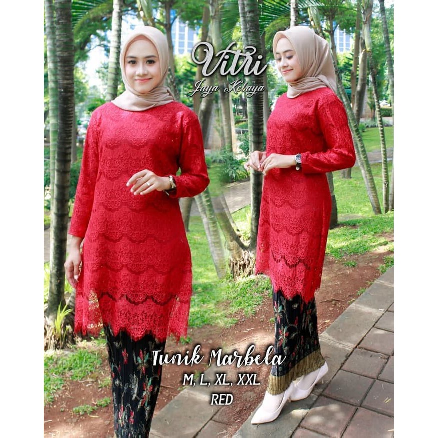 Kebaya Brukat Tunik Marbella Aneka Warna Terbaruuu