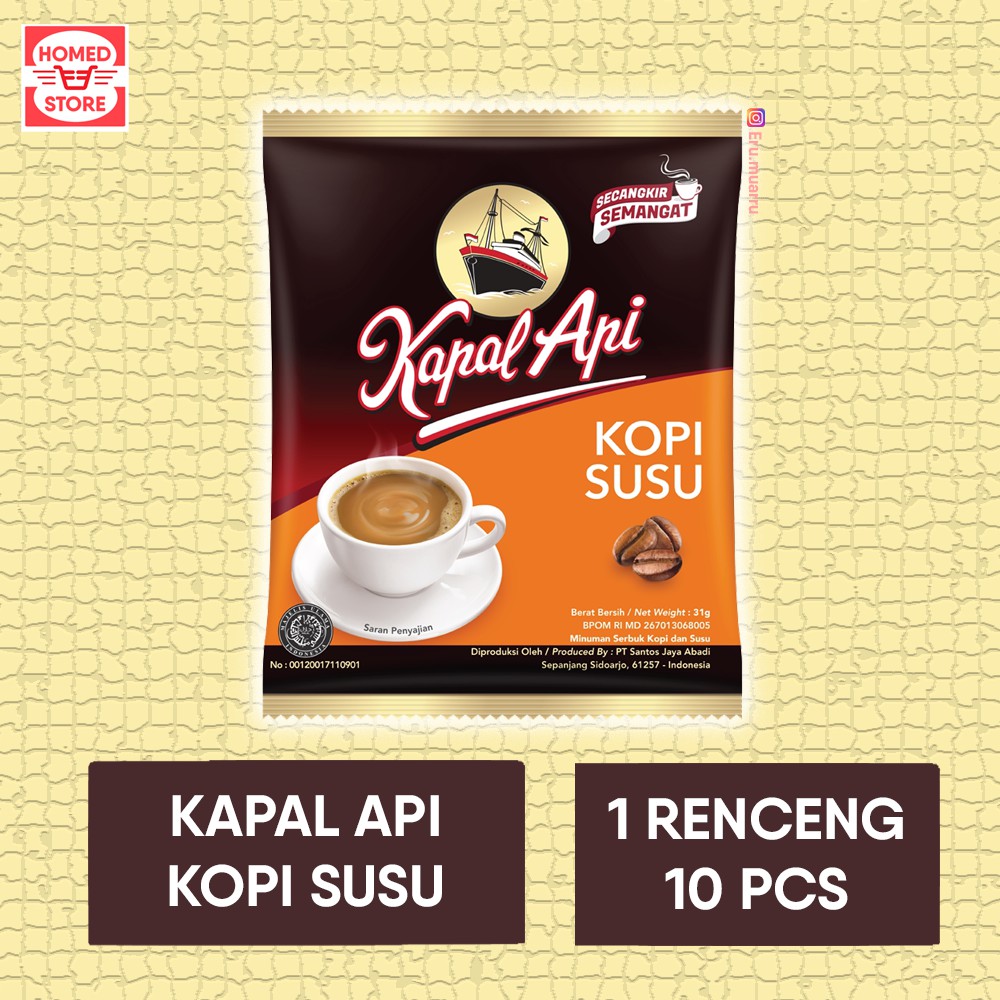 

Kopi Susu Kapal Api 1 Renceng Isi 10 Bungkus MURAH