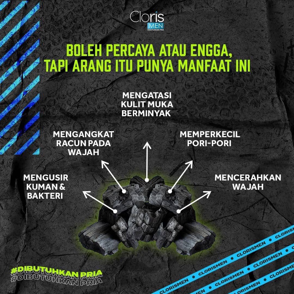 Clorismen Paket Cepe Tiga - Paket Isi 3 Pcs Sabun Muka Pria Clorismen Ukuran 40 gram