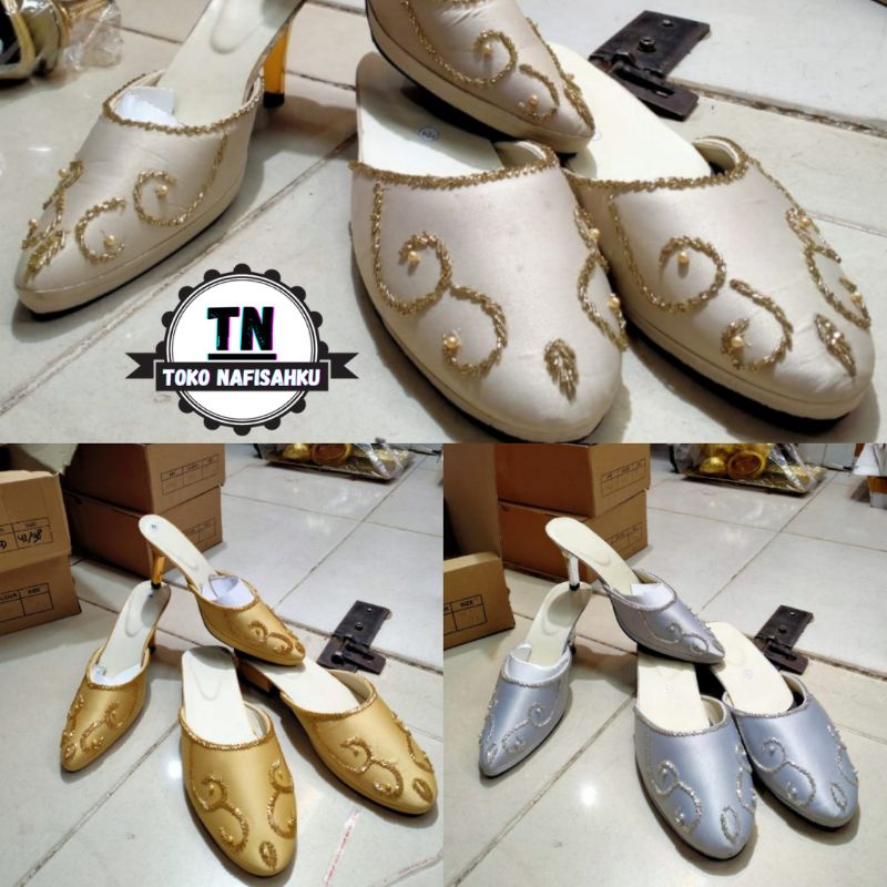 selop pengantin couple | sendal pengantin cewek cowok | sepatu pengantin pria dan wanita