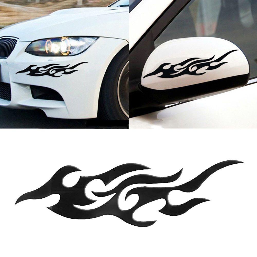 Populer 2pcs Stiker Mobil New Keren Reflektif Api Api