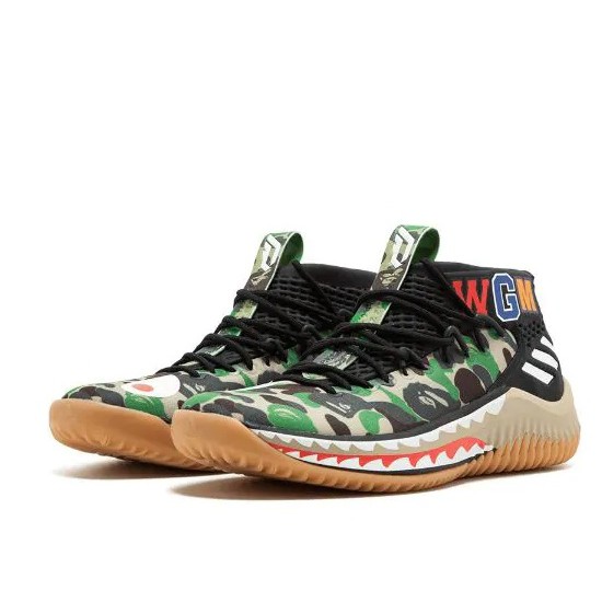 WGM DAME 4 BAPE Camo Green Sneakers