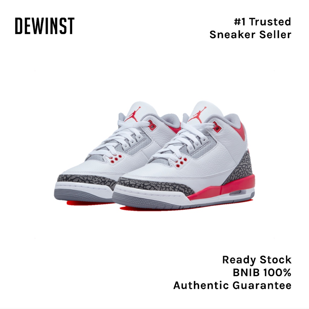 AIR JORDAN 3 RETRO "Fire Red" BNIB RESMI ORIGINAL