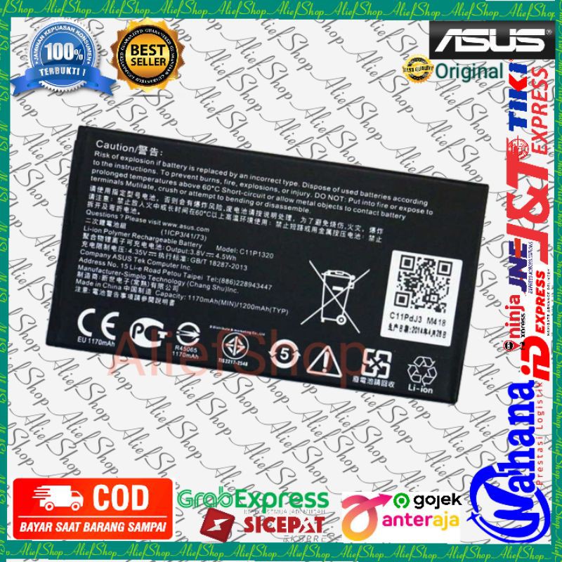 Batrai Asus Zenfone 4 Slim A400CG Z00SD Batre C11P1320 Baterai Original Battery