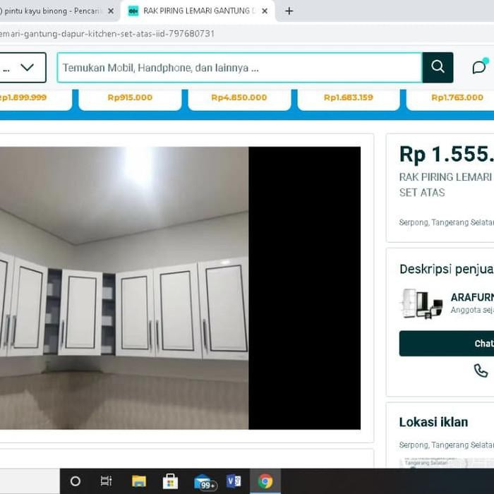 Flash Sale - Rak Piring Lemari Dapur Gantung Kitchen Set Atas Leter L