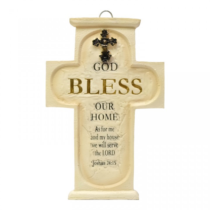 Pajangan Salib Dinding God Bless Our Home salib ayat alkitab salib ayat joshua salib ayat yosua sali