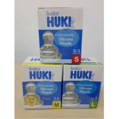 Huki orthodontic silicone nipple gepeng (s,m,l)