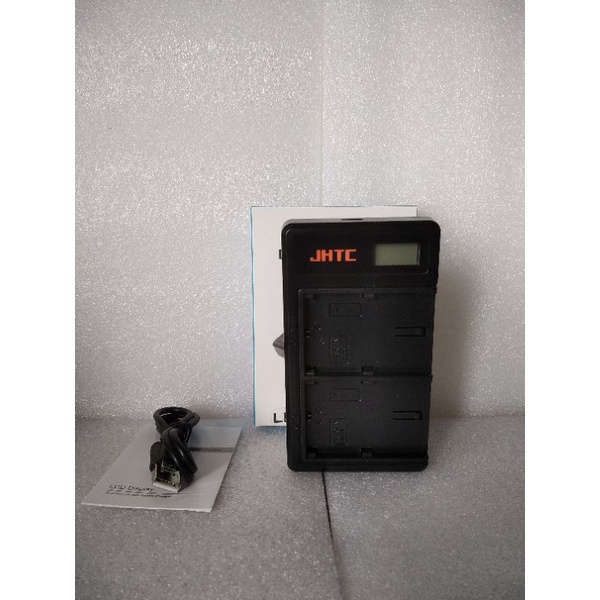 Charger Dual Slot LCD JHTC LP-E6 Untuk Baterai Canon LP-E6 LP E6 e6