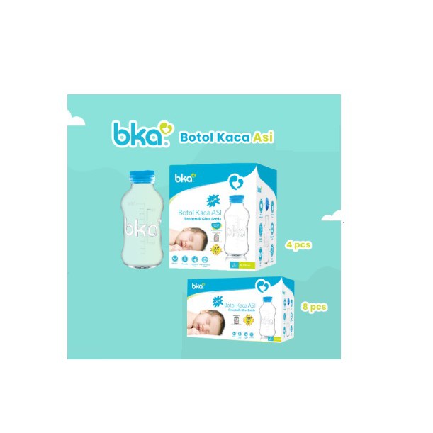 BKA Botol Asi Kaca 4Pcs / 8Pcs  Breastmilk Storage Glass Bottle 100ml