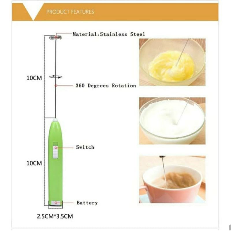 [ PROMO ] Milk Frother Pengaduk Pembuat Buih Wisking Susu Kopi Mixer Pengocok