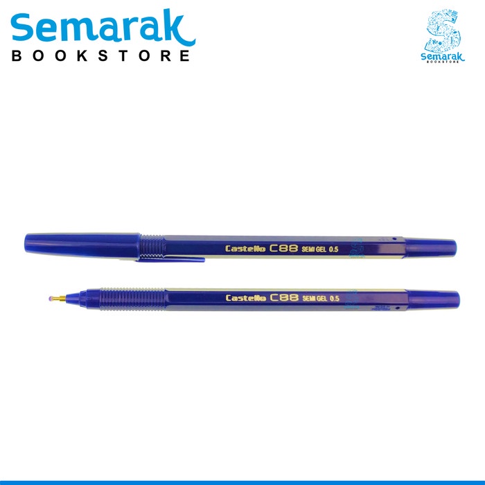 

Hemat Pulpen Semi Gel 0.5 Standard Castello C88 Hitam/Biru - [1 Pack/13 Pcs] Promo