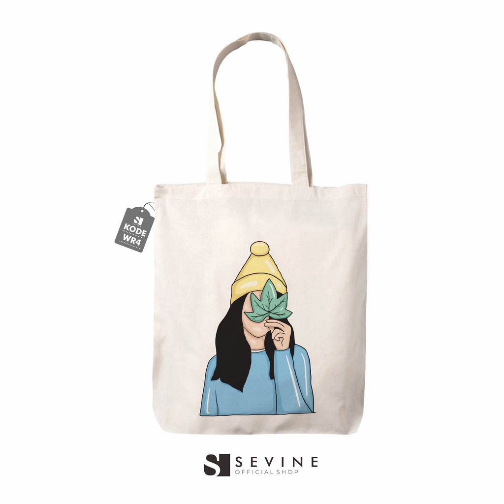 Sevine Totebag Drill Tas Fashion Wanita Tote Bag Resleting Desain Simple - WR