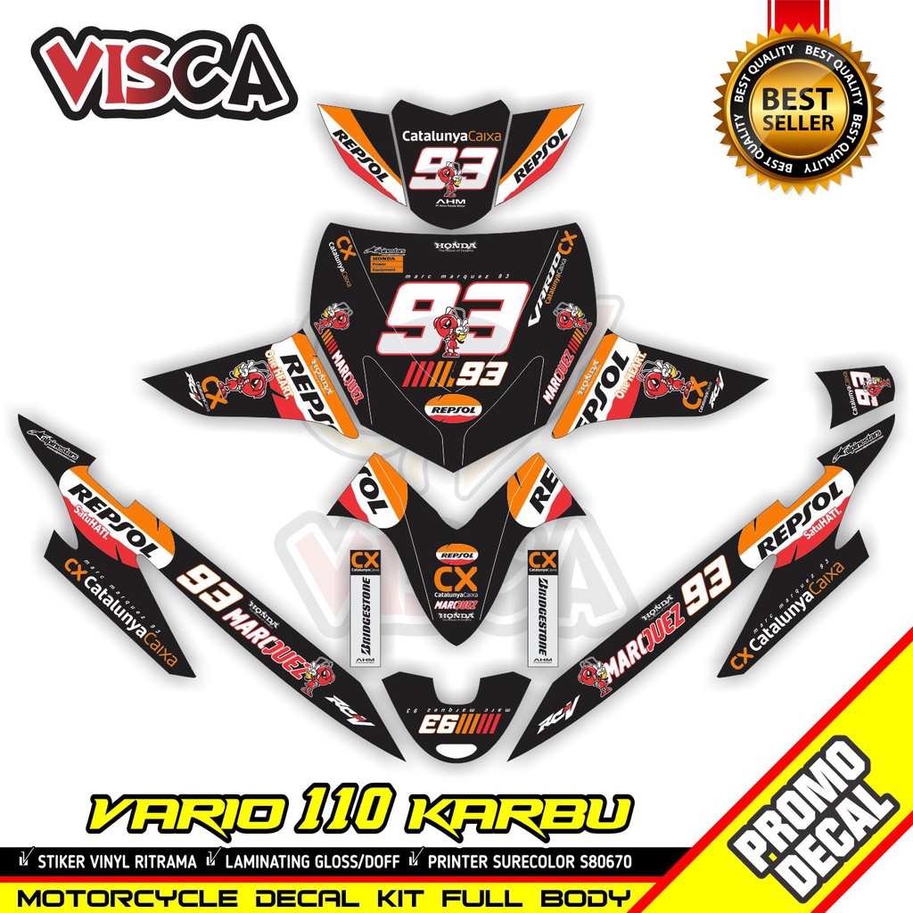 Decal Vario 110 Karbu Full Body Stiker Vario 110 Karbu Lama Striping Vario 110 Karbu Lama Variasi De