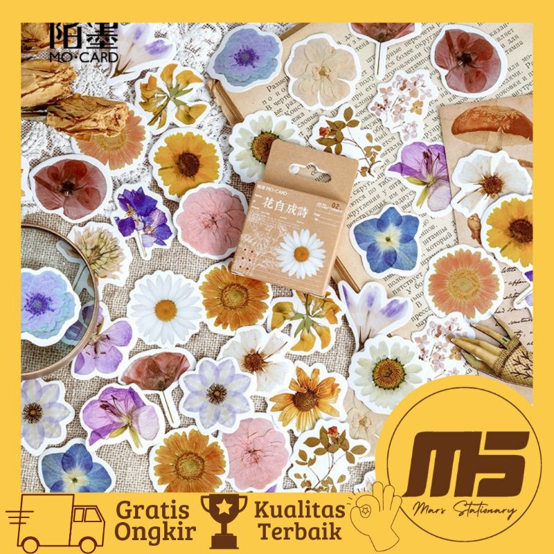 

[ 45 PCS ] Sticker Kawai Flower Aesthetic | Stiker Bunga Estetik untuk Scrapbook Jurnal Diary