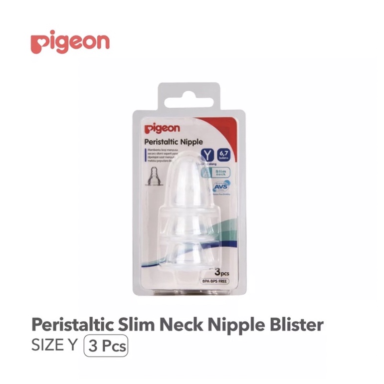 Dot Pigeon peristaltic slim neck nipple Y dot silang