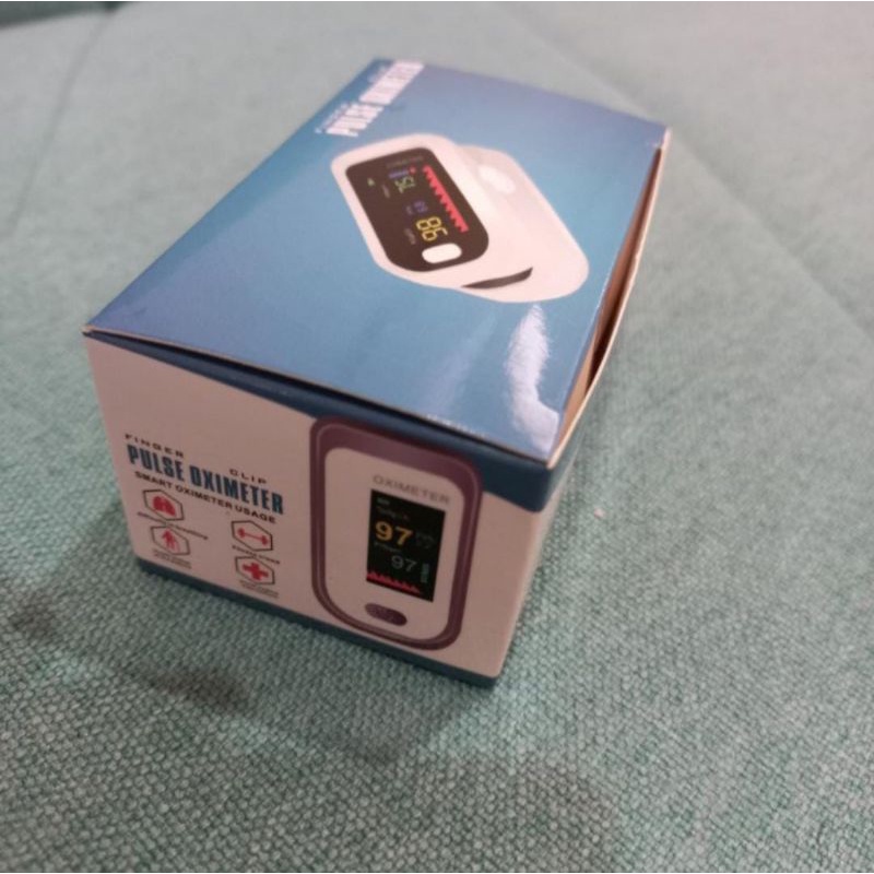 Oksimeter Oximeter Fingerpulse Tip LCD Premium Pink Rose Gold Merah Muda - White Putih