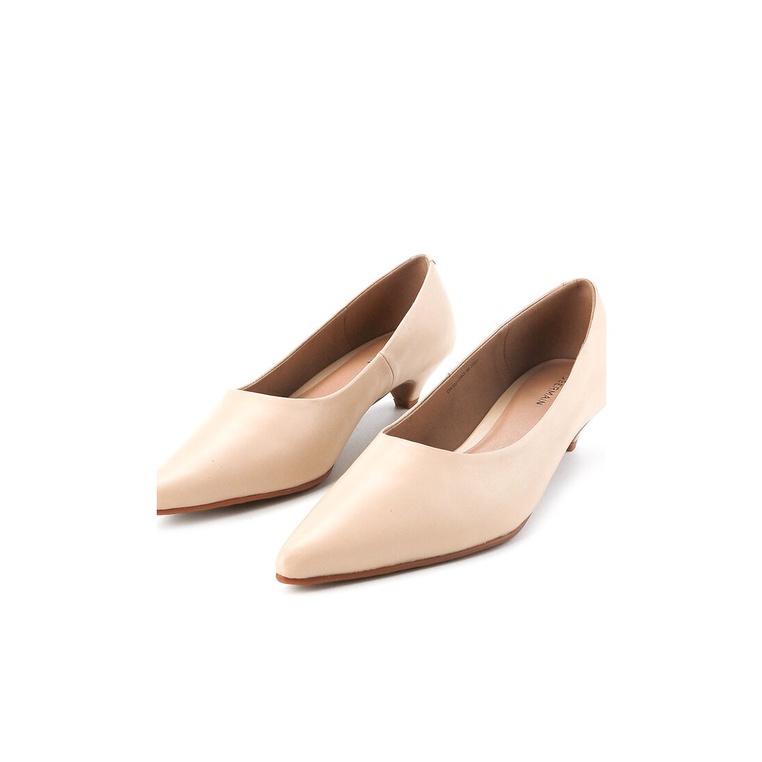 SEPATU HEEL KULIT OBERMAIN HEELS WANITA ORIGINAL BRANDED BEIGE OW21