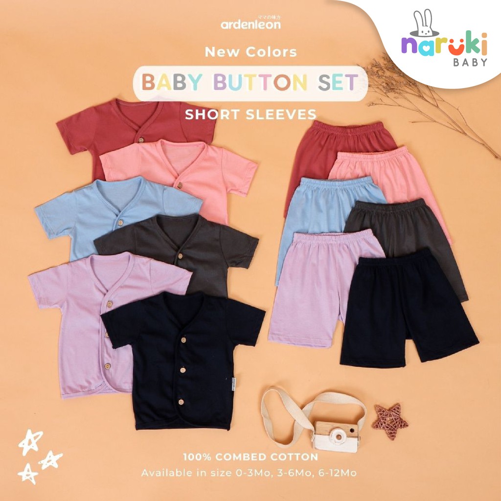 Ardenleon Baby Button Set Arden Leon Baju Setelan Bayi (NEW COLOR)