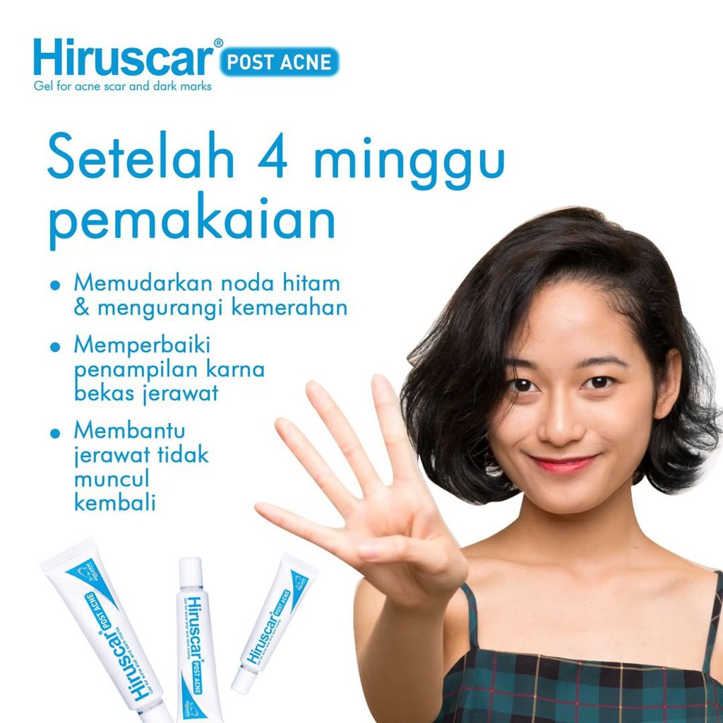 HIRUSCAR Post Acne Gel (10gr) Penghilang Bekas Jerawat, Luka &amp; Cacar