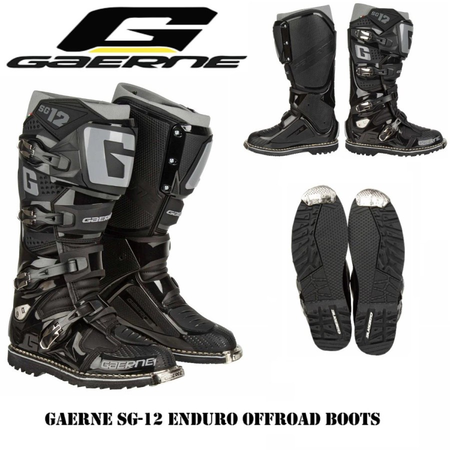 GAERNE SG12 ENDURO BLACK SEPATU ENDURO GAERNE SG12 GAERNE SG12 BLACK