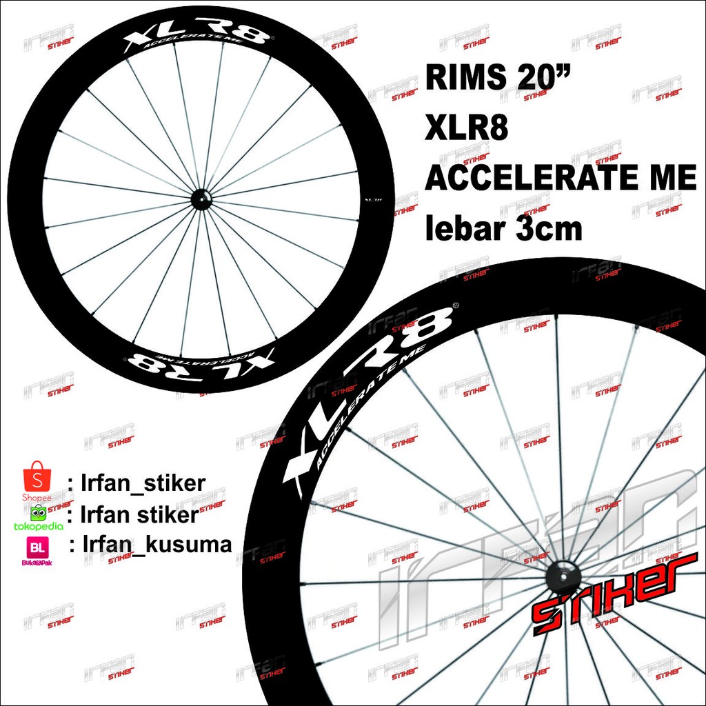 Stiker Decal Rims Xlr8 lebar 3cm 406