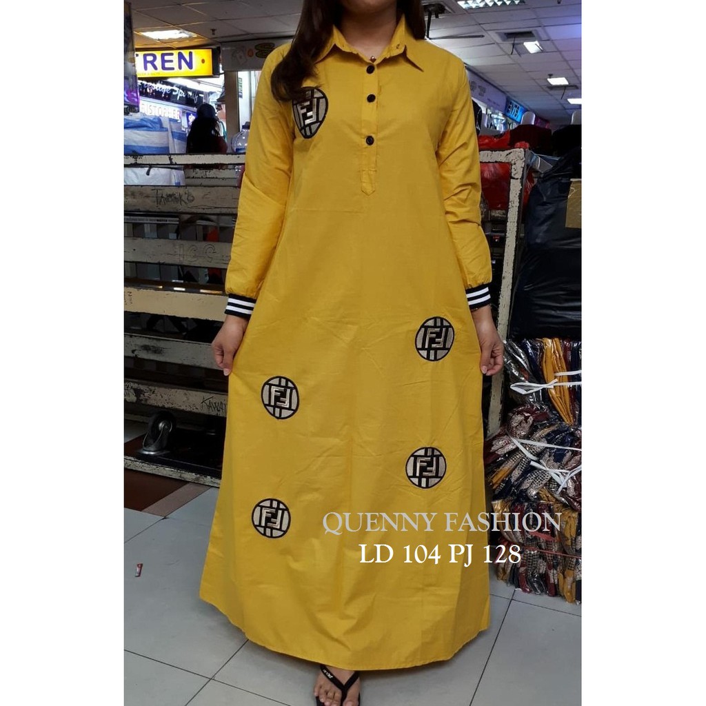 QF gamis fendis / gamis murah / gamis kekinian / gamis wanita / gamis bordir asli