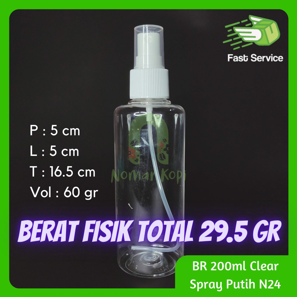 BOTOL SPRAY 200ml PET BENING TEBAL BODY MIST PARFUM SANITIZER GROSIR