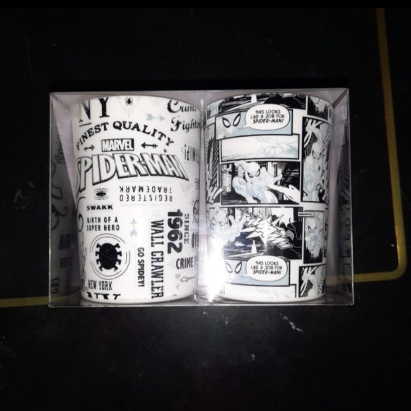 Miniso Marvel SPIDERMAN Cangkir Sikat Gigi Kumur Mug Gelas Kamar Mandi 2 pcs