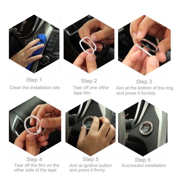 Car start switch diamond bling acc mobil ring power ring Ring Power Start Mobil Blinkblink Warna Variatif