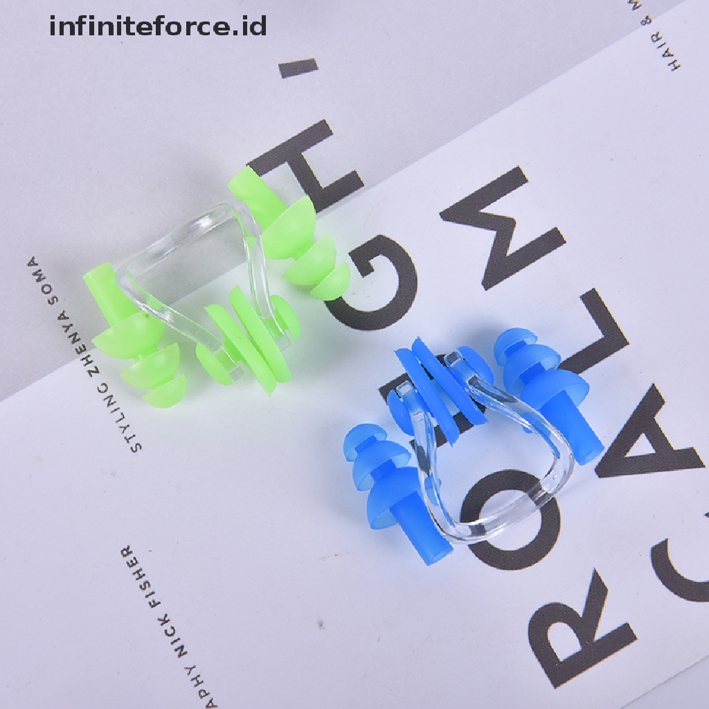 Infiniteforce.id Set Earplug + Klip Hidung Bahan Silikon Anti Air Untuk Berenang