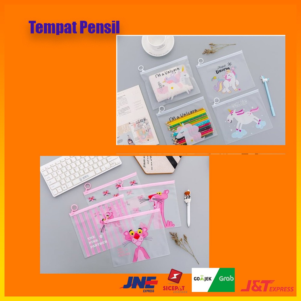 

Tempat Pensil Wadah Pensil Peralatan Sekolah Panther A5 Stationery File Folder - unicorn satu