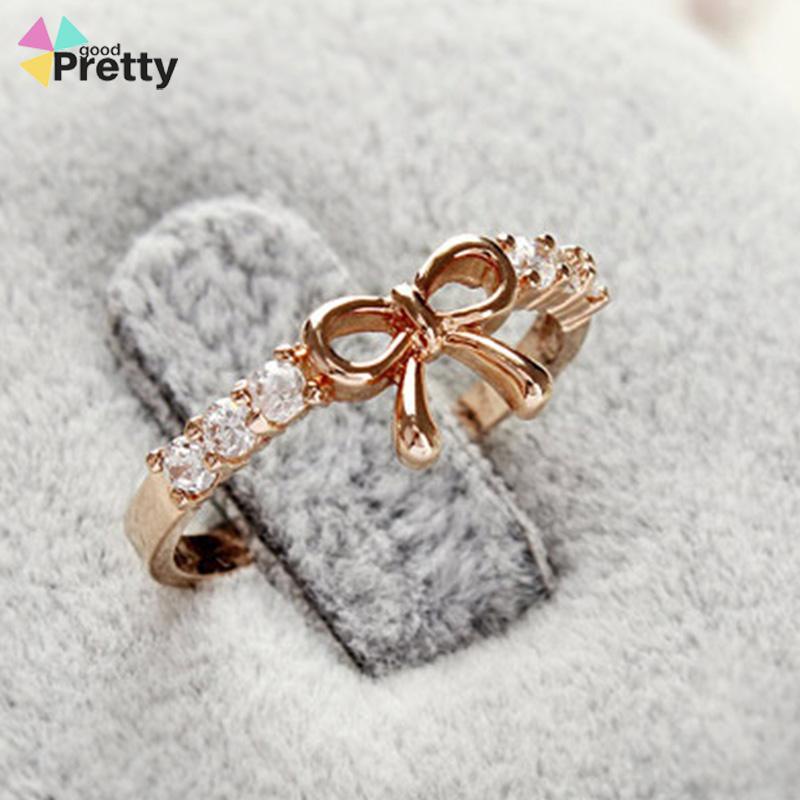 Cincin Desain Pita Hias Berlian Gaya Simple Untuk Wanita - PD