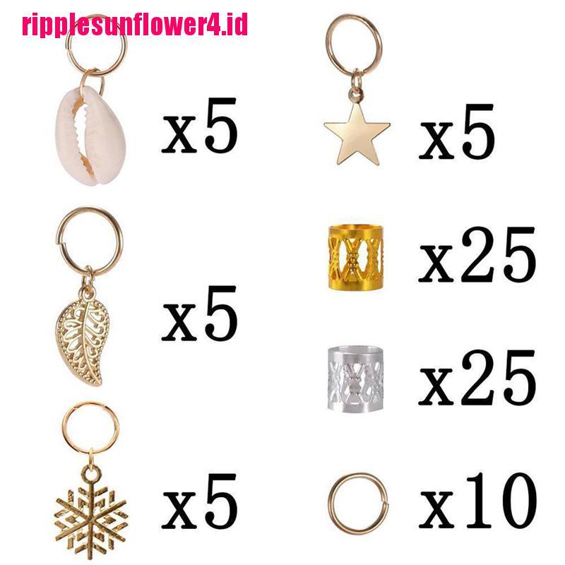 80pcs Cincin Klip Cuff Bahan Metal Untuk Rambut Gimbal