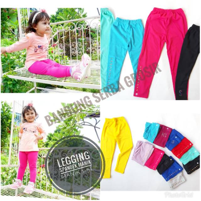 bayi-5 Tahun Legging Anak SABLON Manik manik Legging Anak spandek polosan Legging Murah