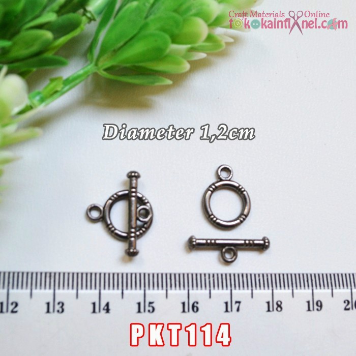 Pkt114 Pengait Kalung Bulat Hitam Bakar 1 Pasang