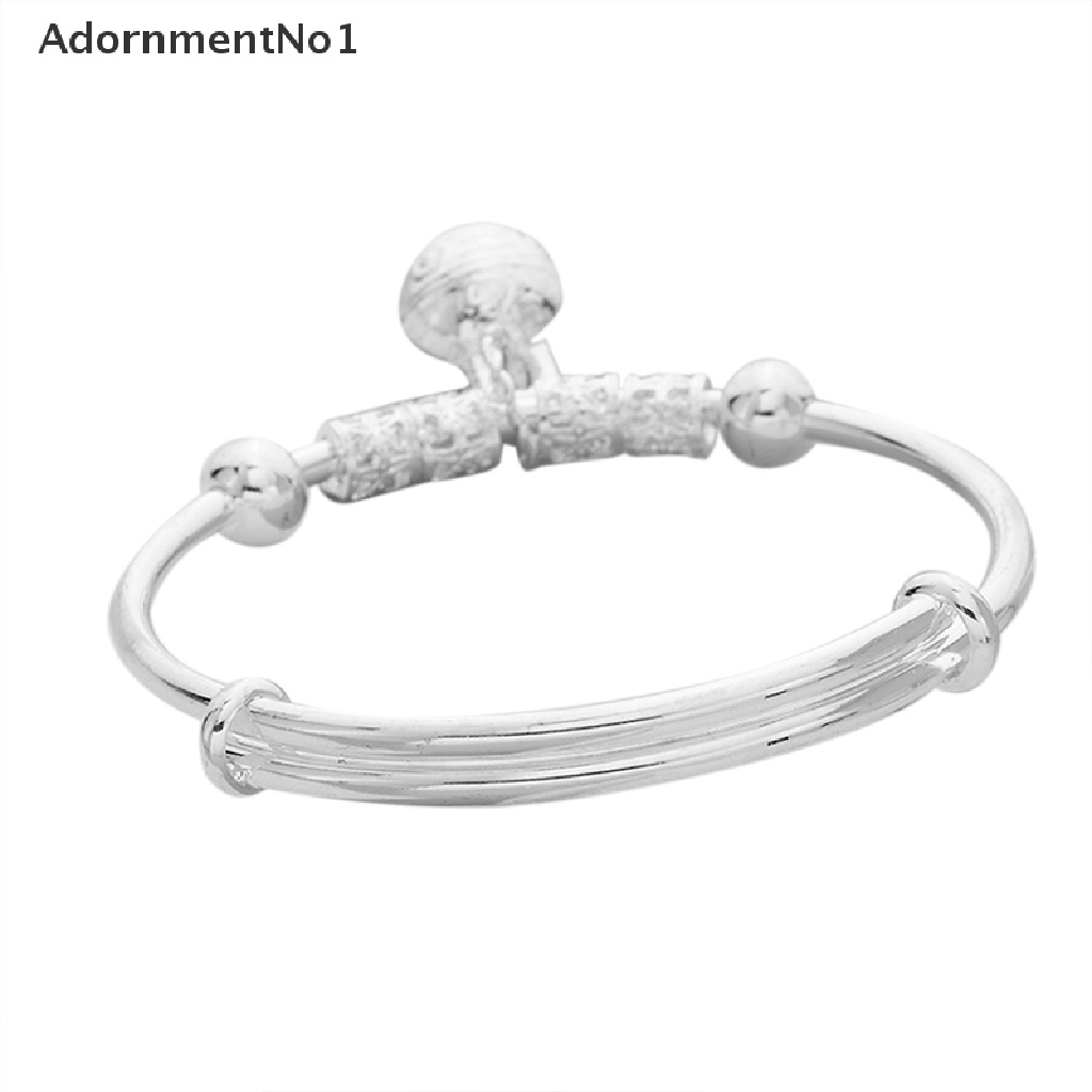 (AdornmentNo1) Gelang Tangan Lapis Silver Aksen Lonceng Gaya Vintage Untuk Wanita