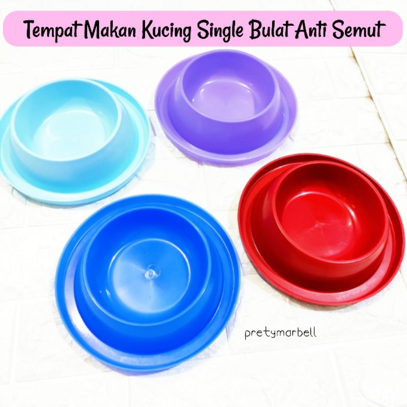 Bowl Mangkok Plate Tempat Makan Kucing Single Bulat Anti Semut