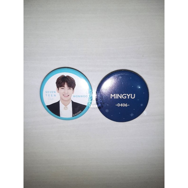 Can Badge Wonwoo Mingyu Merchandise Cafe Seventeen Japan 2019 2020