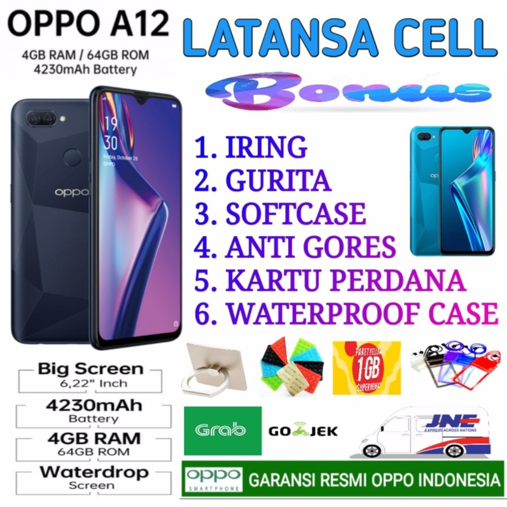 Oppo A12 Ram 4/64 Gb Garansi Resmi Oppo Indonesia - Hitam