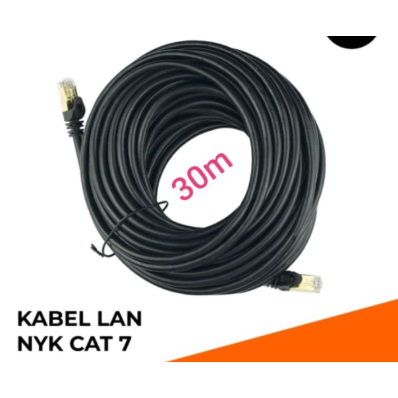 kabel lan rg 45 cat 7 30m nyk kabel jaringan siap pake