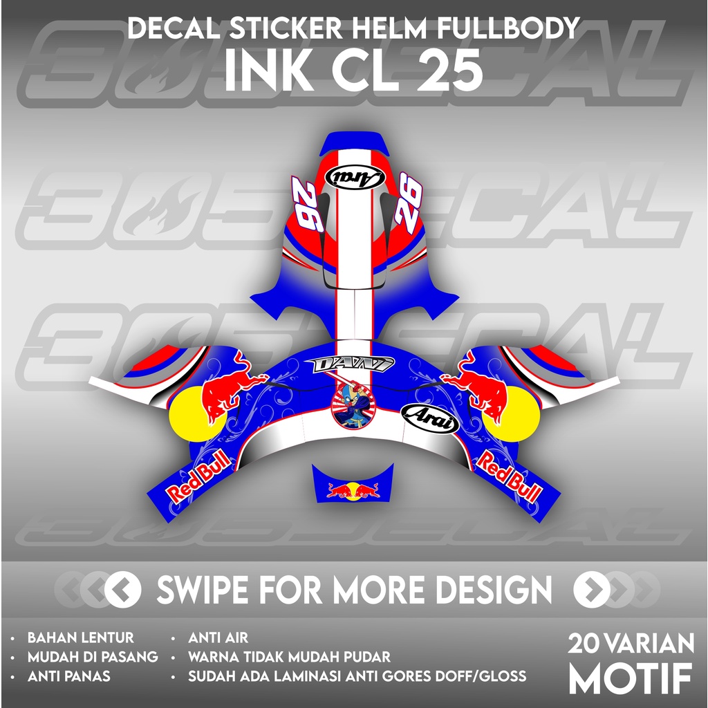 Sticker Decal Helm INK CL25 part 1 | decal helm | decal sticker