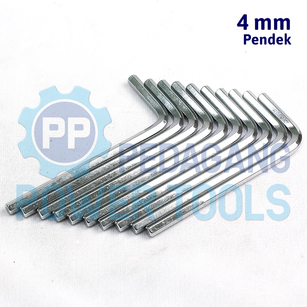 MOLLAR 10 PCS 4 MM FLAT KUNCI L PENDEK SHORT HEX KEY WRENCH HEXAGONAL