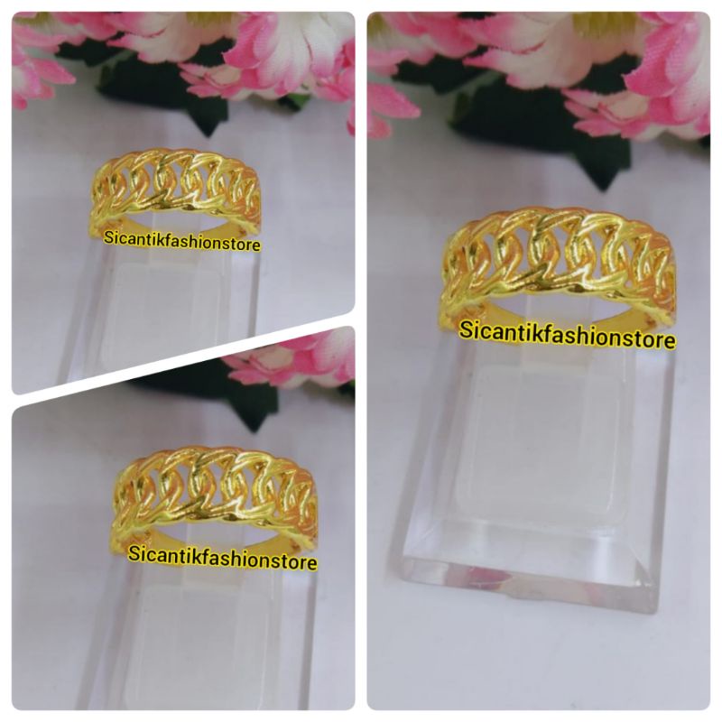 Cincin Titanium Wanita Gold Terbaru Terlaris Anti Karat Selamanya Cincin Gold Wanita Kekinian Cincin Wanita Viral Mewah