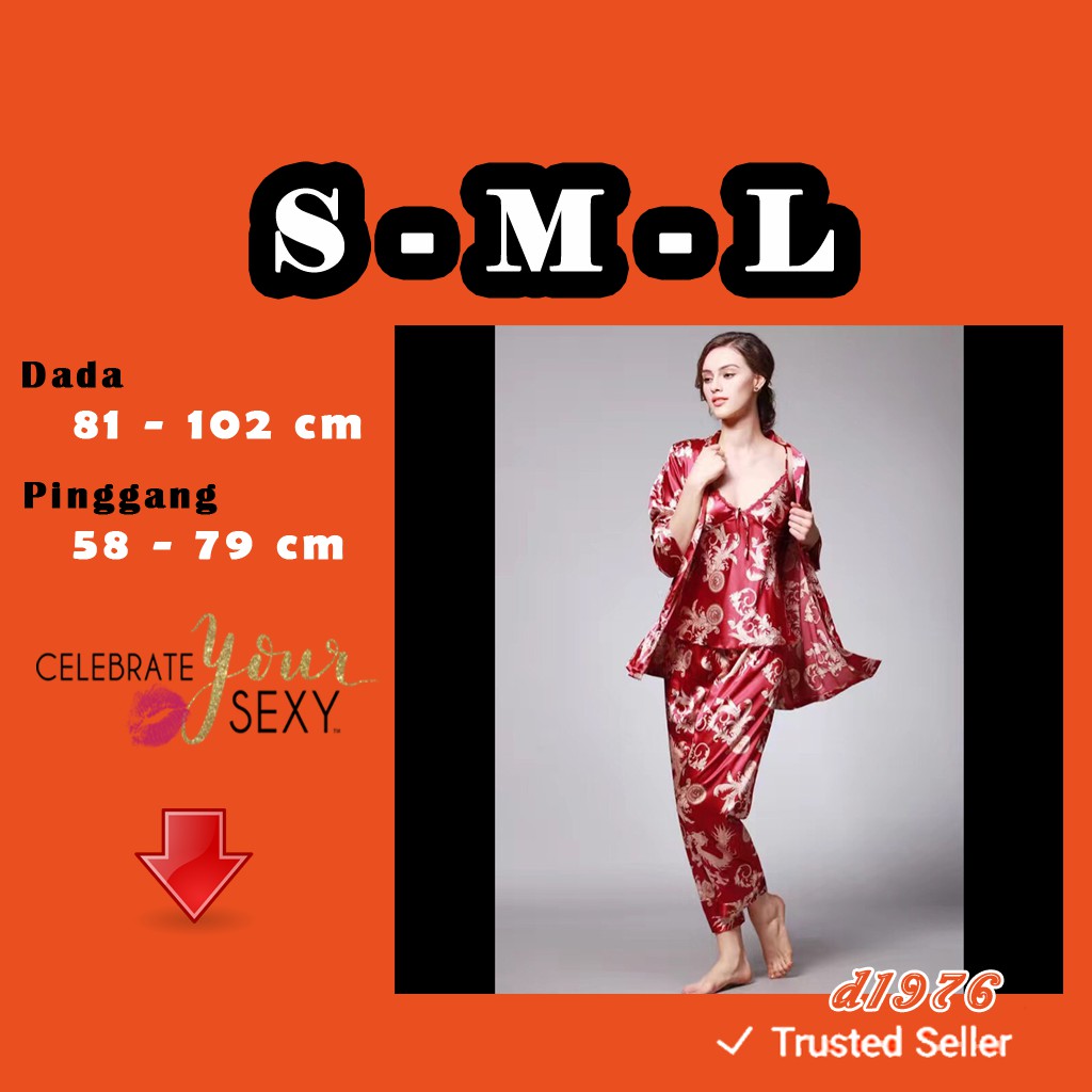 d1976 Baju Tidur Wanita All Size S M L Piyama Premium Luxury Pajamas Model Kimono Lingerie A1092