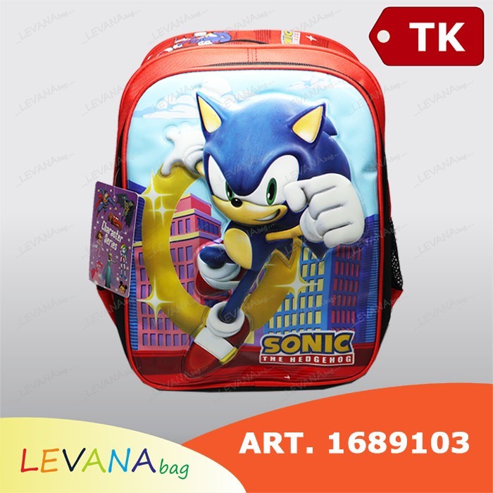 TERLARIS TAS RANSEL ANAK TK KARAKTER SONIC ART. 1689103 - Merah