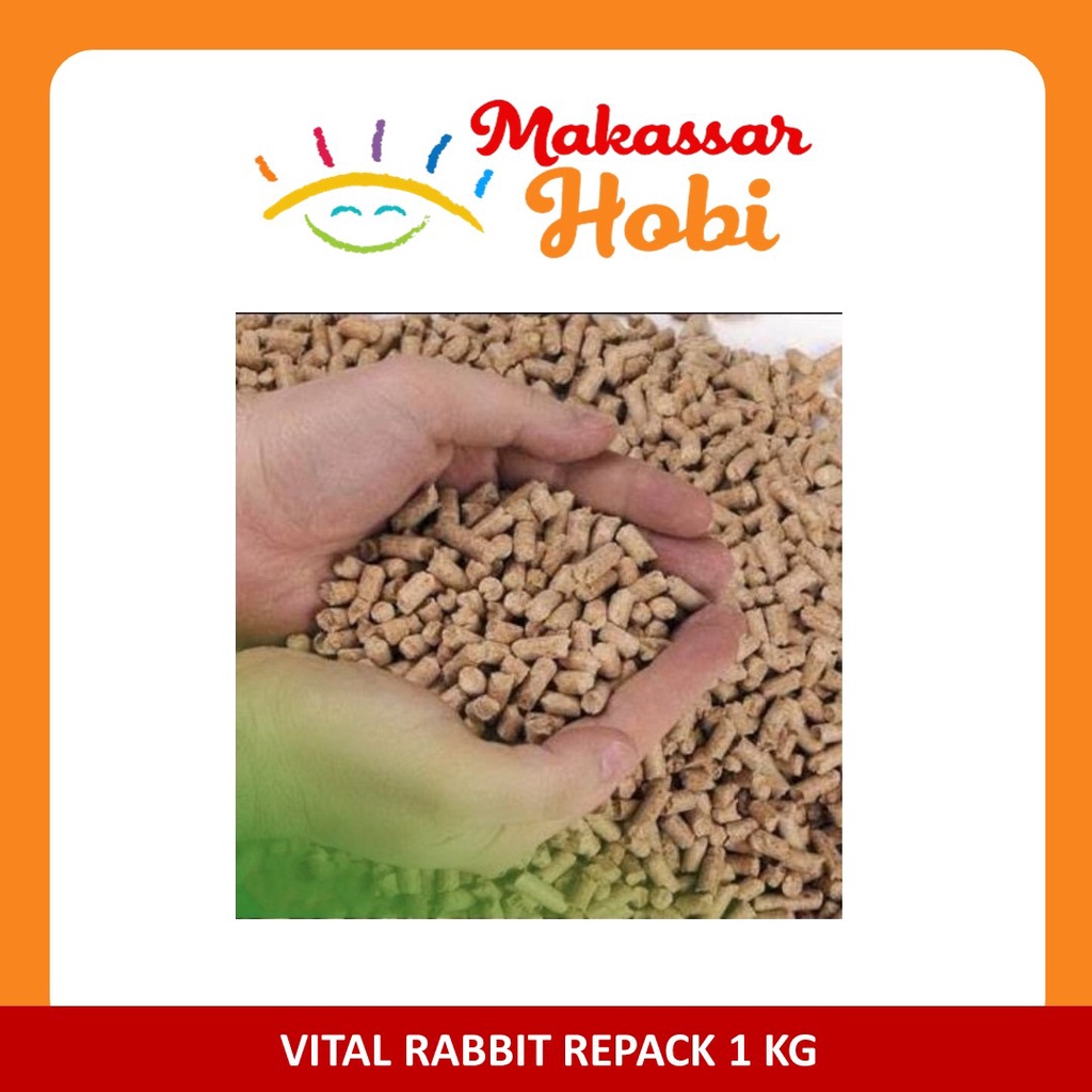 Vital Rabbit Repack 1kg Makanan Pakan Pelet Pellet Kelinci Rabit 1 kg