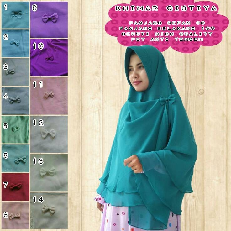 Gamis Jilbab Ceruti High Quality Double Layer Khimar Qibtiya By AIISHA FREEongkir
