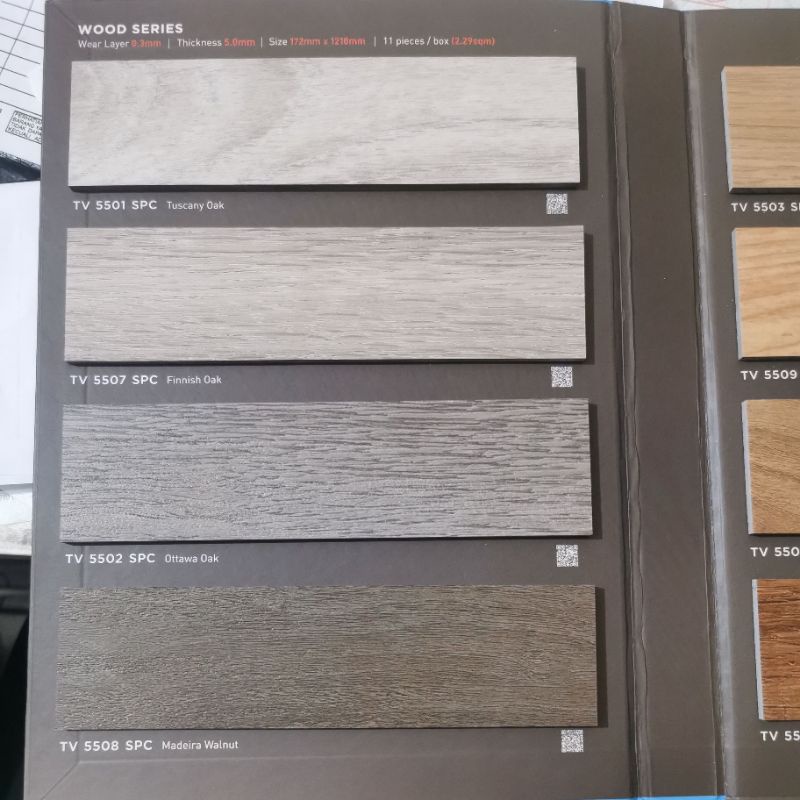 SPC Vinyl lantai Taco 5mm spc klik click built in 1mm underlayer