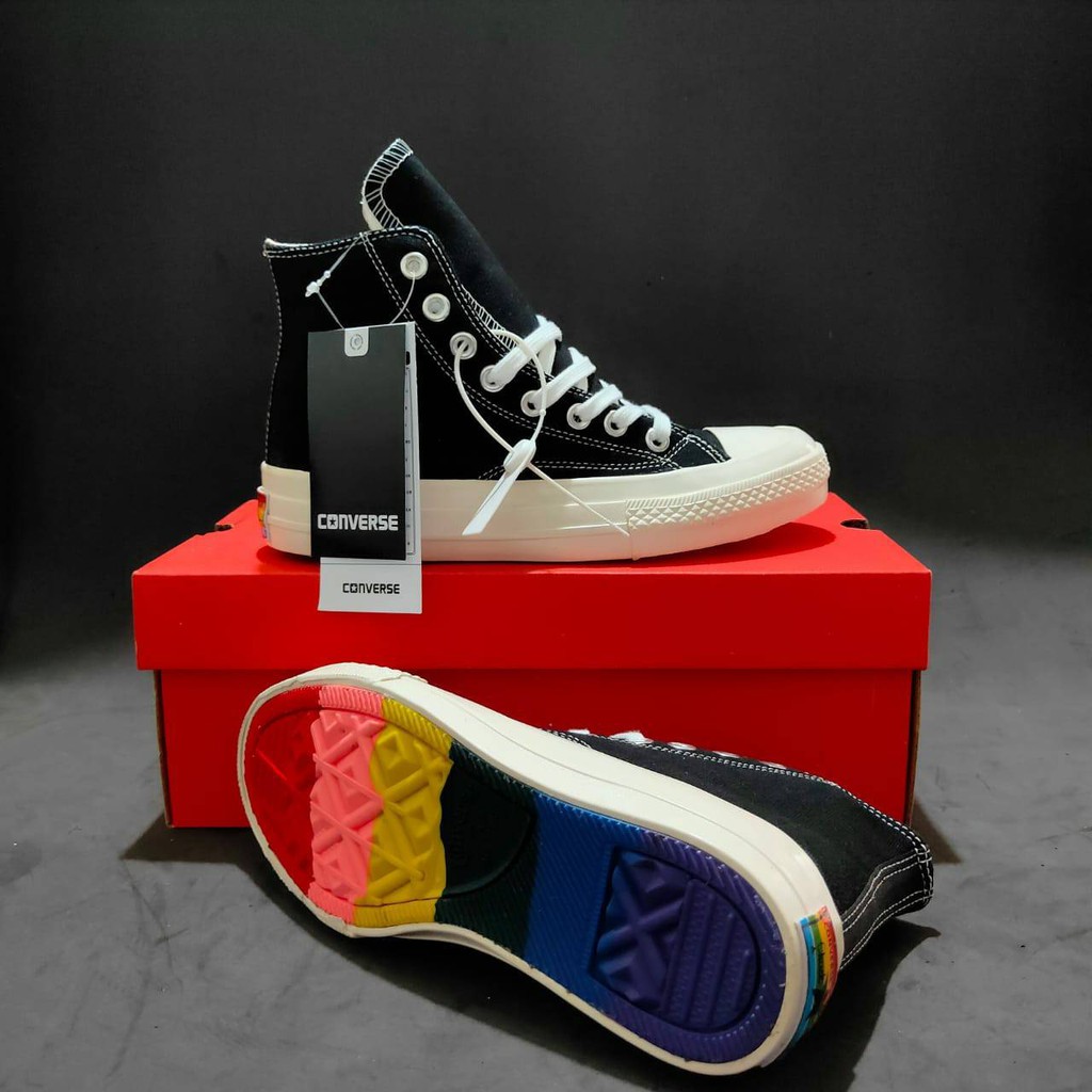 black rainbow converse